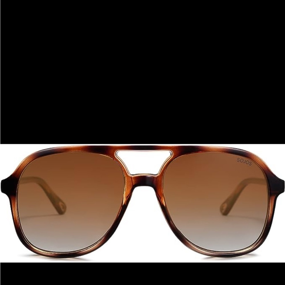 Woman’s/Mens Retro Havana Square  Aviator Polarized Bridged Tortoise Sunglasses
